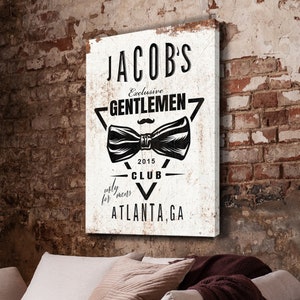 Custom Gentlemen Club Sign | Personalized Man Cave Sign Custom Bar Signs | Groomsmen Gift Ideas | Bar Decor | Housewarming Gift | Farmhouse