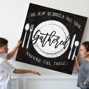 The Best Memories Are Made Gathered Around The Table Sign, Gather Sign, Gathering Place, Rustic Kitchen Decor, Modern Farmhouse Wall Decor