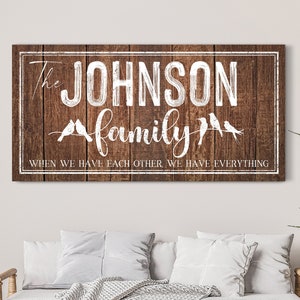 Personalized Family Name Sign, Family Room Decor, Vintage Last Name Sign, Family Est. Date Sign, Farmhouse Wall Decor, Large Canvas Print