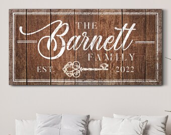 Personalized Family Name Sign, Customized Last Name Sign, Entryway Wall ...