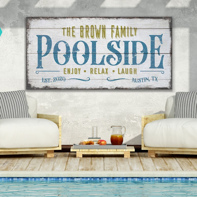 Relax at the Pool Sign - Etsy