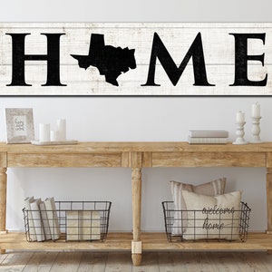 Plaque de maison personnalisée avec carte | Grande toile personnalisée | Enseigne de ferme moderne | Cadeau personnalisé pour une nouvelle maison rustique | Enseignes pour salon et salle familiale