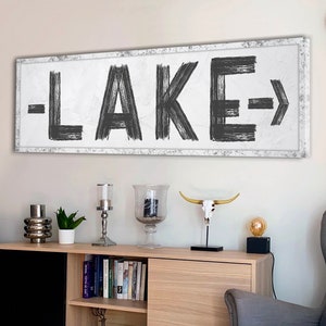 Lake House Sign Canvas Print | Lake House Decor | Lake House Wall Art | Lake Life Sign | Family Lake House Sign|Different Background Options