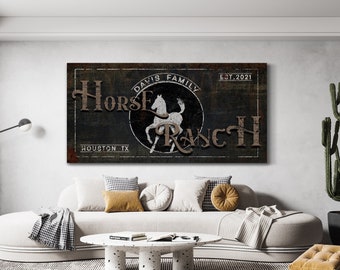 Personalized Horse Ranch Sign, Horse Ranch, Vintage Ranch Decor, Outdoor Ranch Wall Decor, Modern Farmhouse Wall Art, Rustic Farmhouse Decor