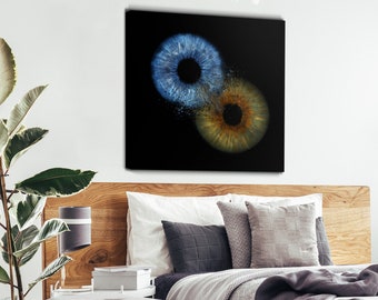 PERSONALIZED 2 EYES Wall Decor | Your Eyes Wall Art | Real Eye Canvas | Custom Iris Wall Art | Family Couple Portrait | Eye Iris Print Gift