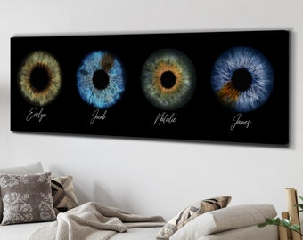 Custom Family Eye Canvas | Family Name Sign | Personalized Huge Canvas | Last Name Sign | Wedding Gift |Father's Day Gift|Housewarming Gift