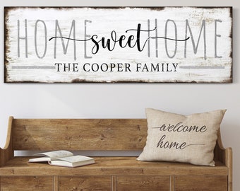 Personalized Home Sweet Home Sign, Family Name Sign, Housewarming Gift, Personalized Realtor Gift, Farmhouse Wall Art, New Home Wall Decor