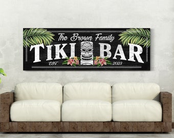 Personalized Tiki Bar Sign, Beach House Outdoor Bar Decor, Coastal Bar Sign, Vintage Tiki Bar Decoration, Backyard Patio Sign, New Home Gift