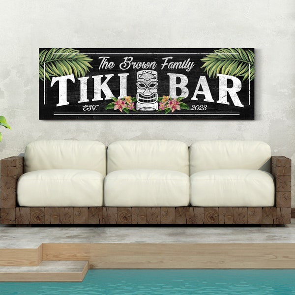 Personalized Tiki Bar Sign, Beach House Outdoor Bar Decor, Coastal Bar Sign, Vintage Tiki Bar Decoration, Backyard Patio Sign, New Home Gift