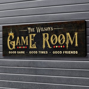 Insegna personalizzata della sala giochi, arte della parete della sala da poker, arredamento lounge arcade vintage, arredamento della caverna dell'uomo nel seminterrato, decorazione della parete della fattoria, stampa su tela