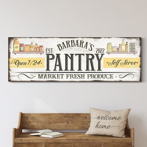 Custom Pantry Sign, Kitchen Wall Decor, Pantry Room Decor, Farmers Market Sign, Mercantile Sign, Farmhouse Wall Art, Vintage Canvas Print