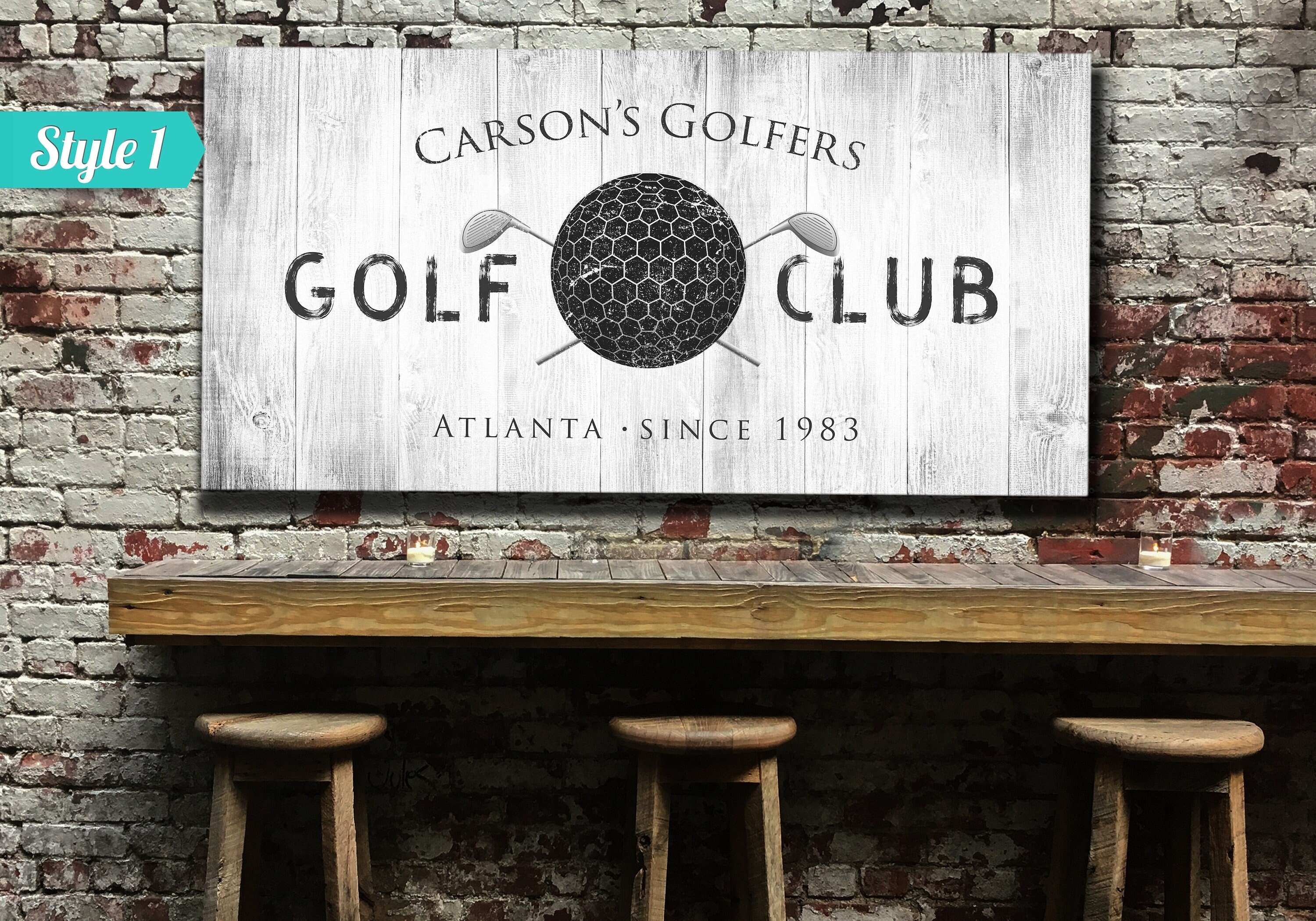 Rustic Golf Signs Customized Golf Club Sign, Indoor & Outdoor Golf Club Sign, Golf Team ...