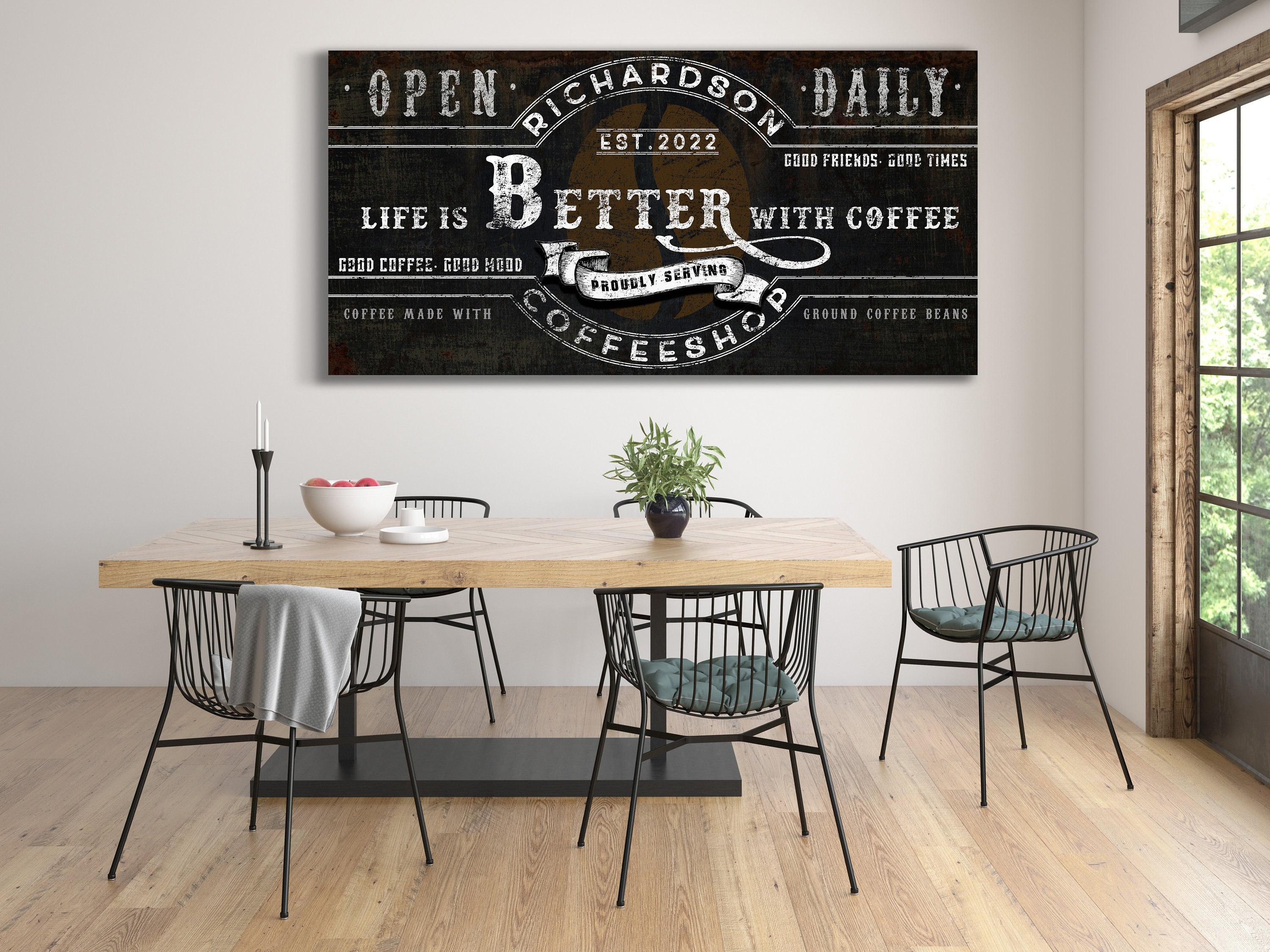 CPCH-0368 WHITNEY'S COFFEE HOUSE Chic Tin Sign Decor Gift Ideas 