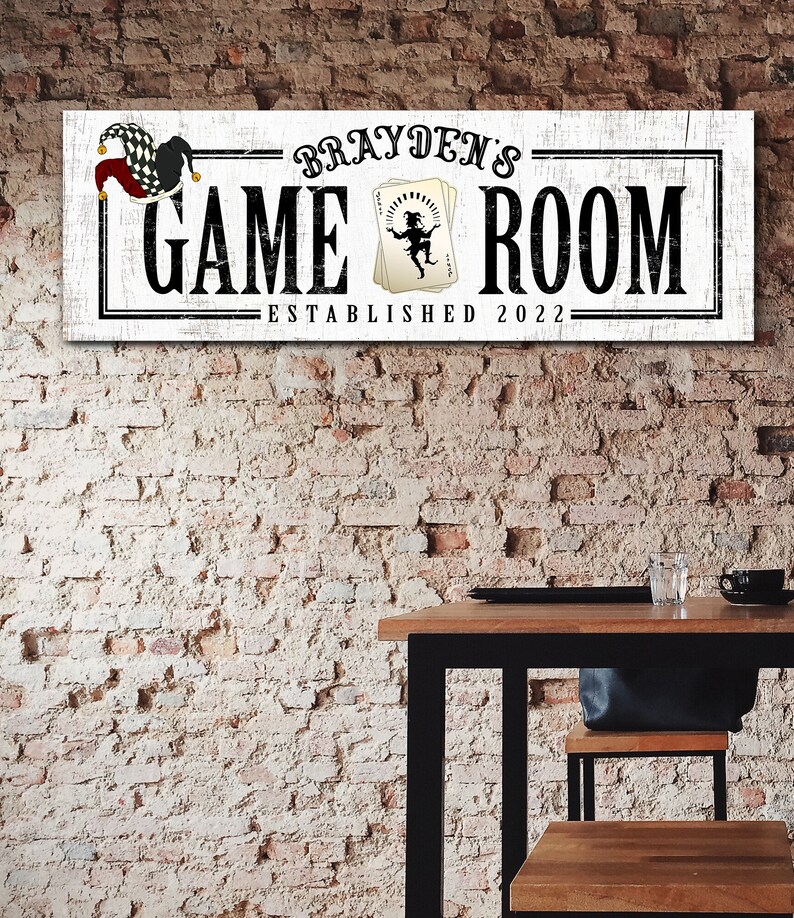Personalized Game Room Sign, Lounge Arcade Decor, Poker Room Wall Art ...