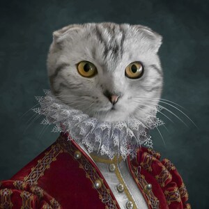 Custom Pet Portraits,Pet Portraits,Custom Cat Art From Photo,Renaissance Cat Portrait,Personalized Cat Gifts For Owners,Custom Cat Art