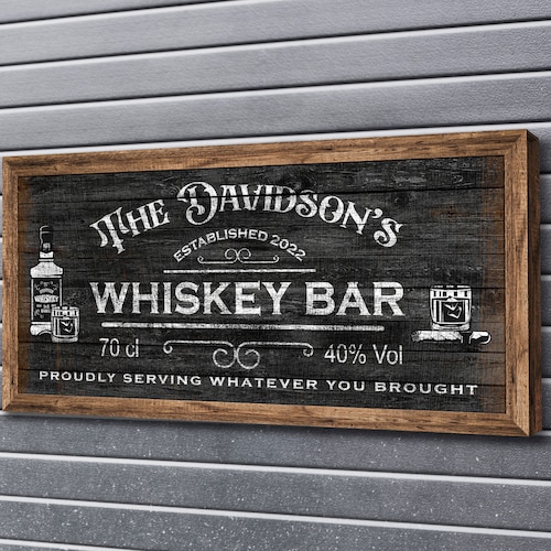 Personalized Whiskey Bar Sign Man Cave Decor Whiskey Lover - Etsy