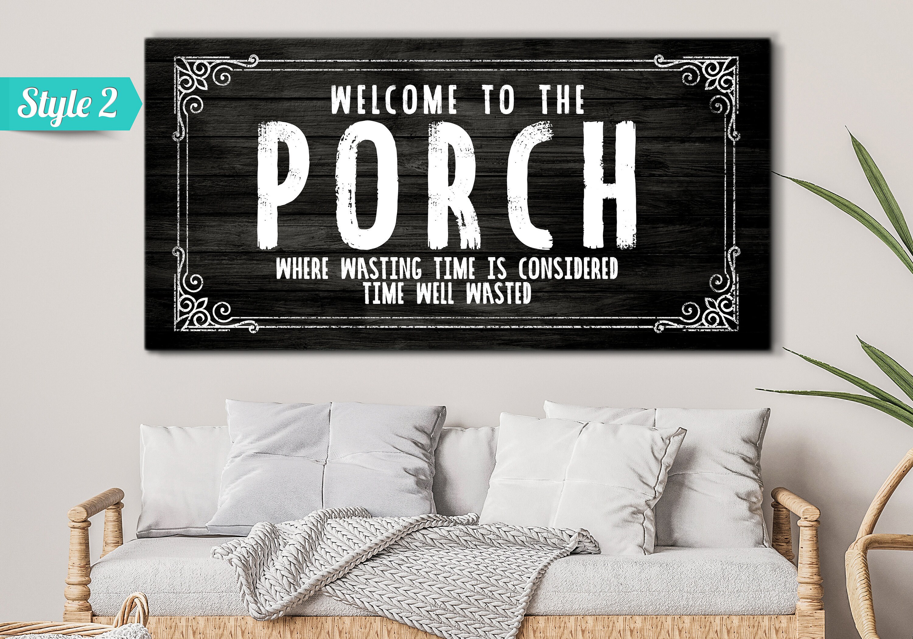 Home Porch Sign Personalized Canvas Wall Decor Large Wall Etsy