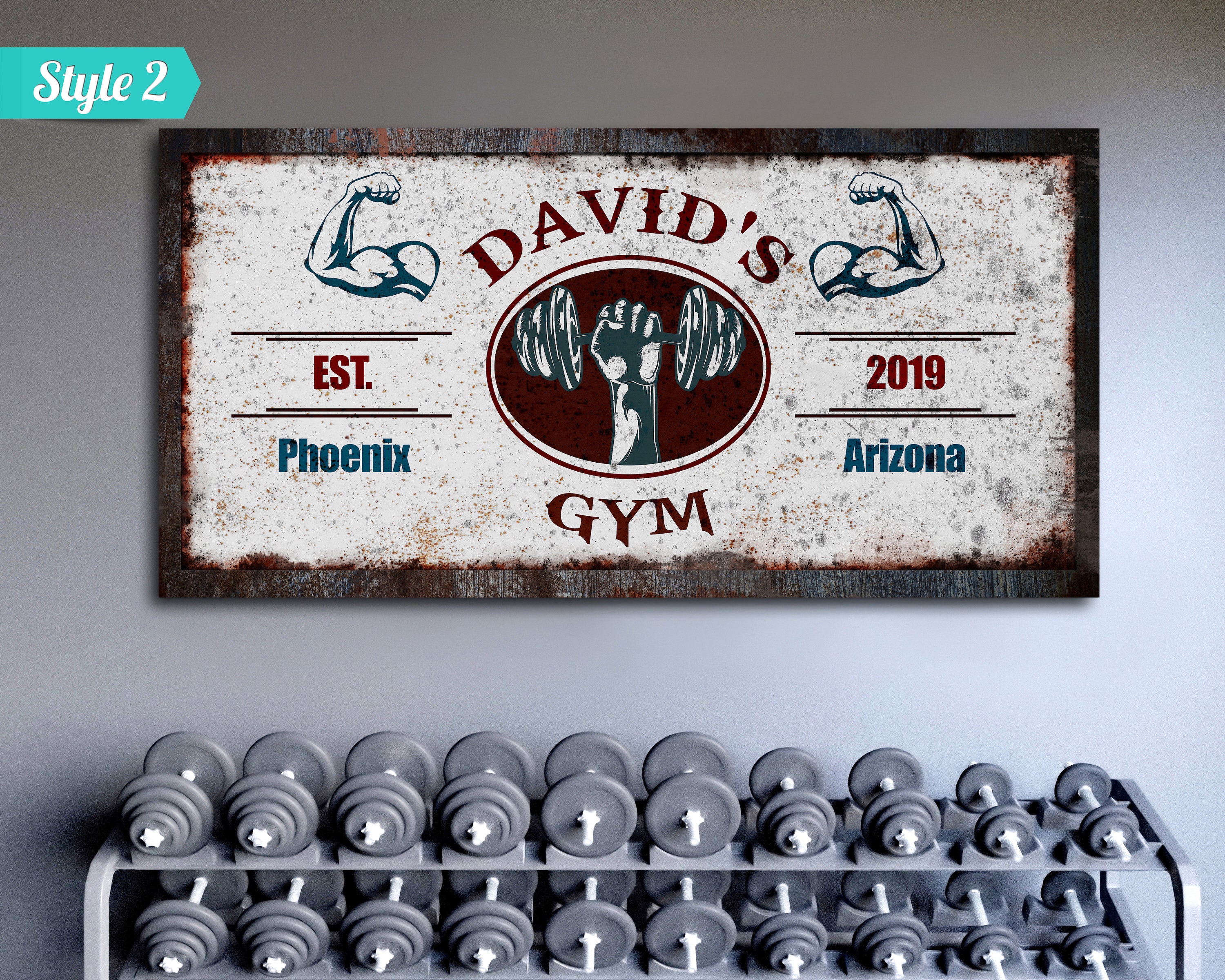 Personalized Gym Sign Home Gym Sign Custom Workout Room Etsy