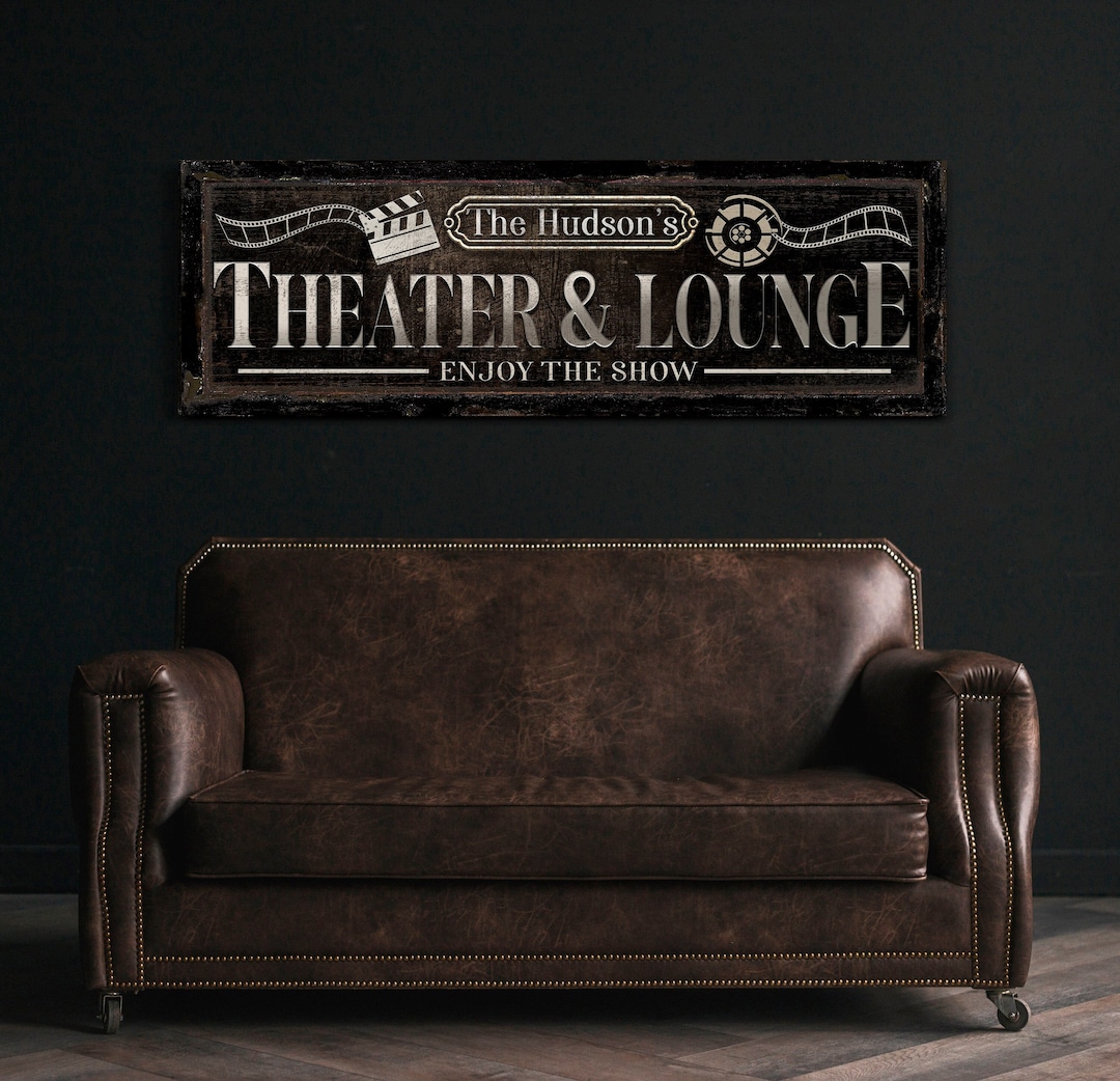 Personalized Theater & Lounge Sign, Custom Movie and Game Room Wall ...