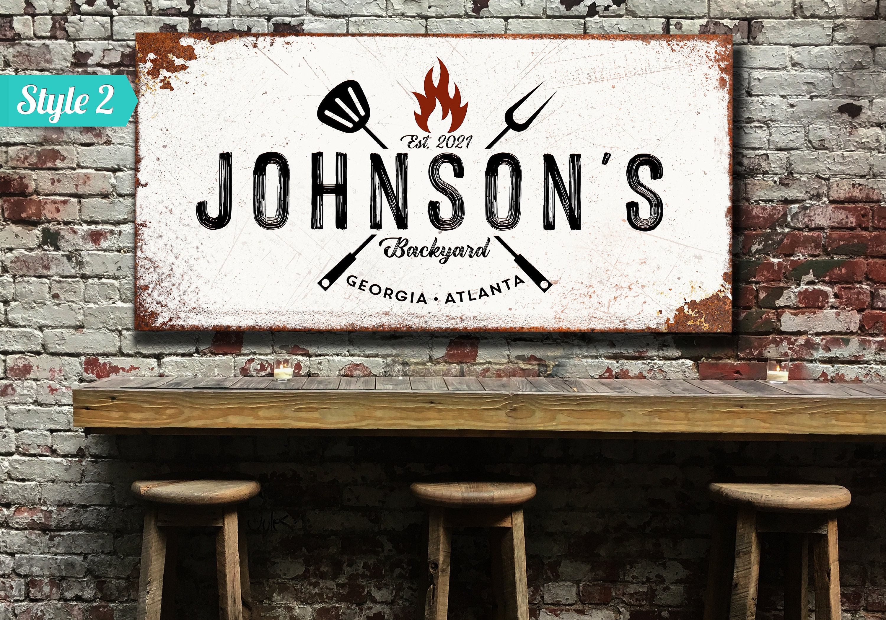 Custom Backyard Sign Backyard Bar & Grill Personalized Etsy