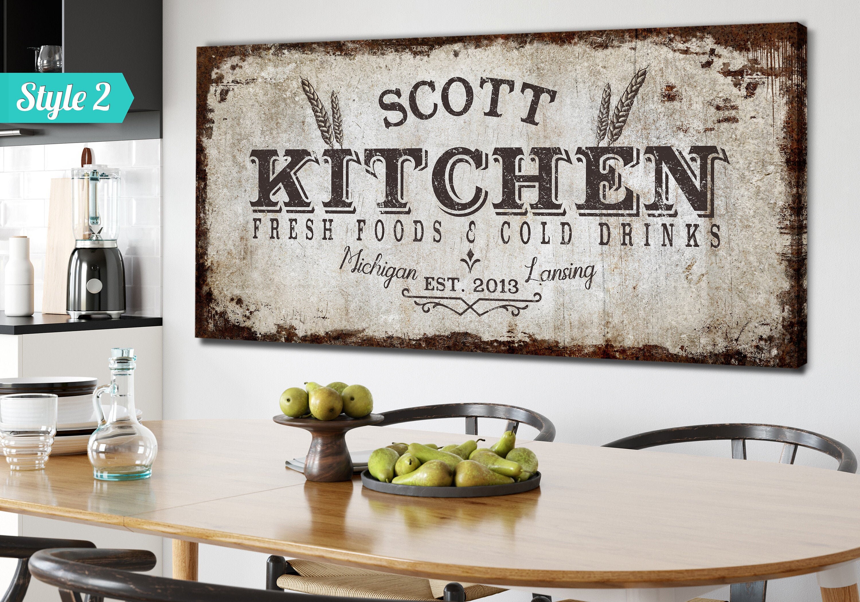 Farmhouse Kitchen Canvas Wall Art Large Farmhouse Canvas Etsy