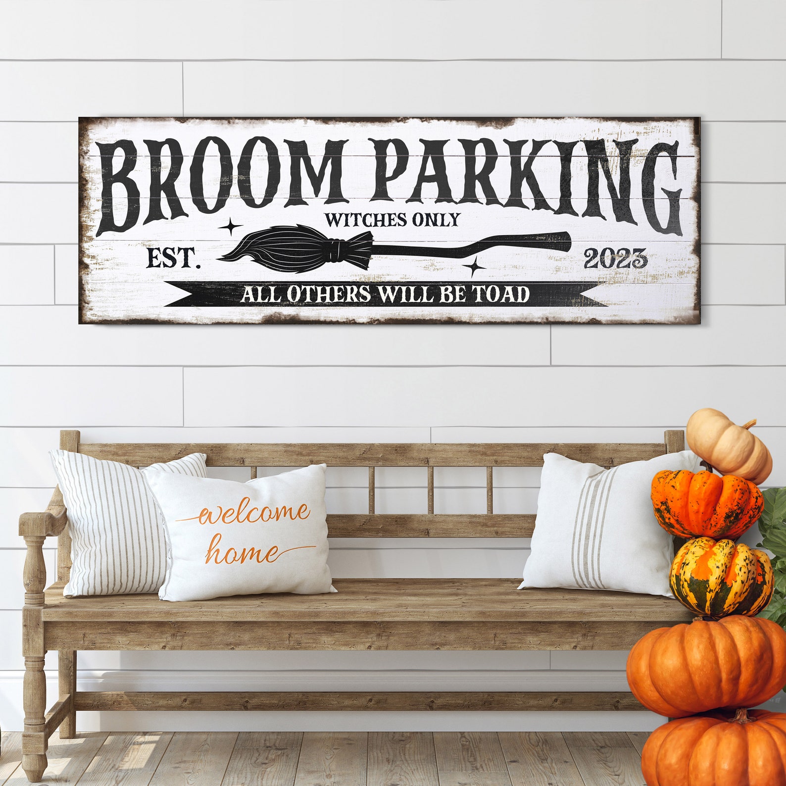 Custom Broom Parking Sign, Salem Broom Co. Witch Sign, Halloween Decor ...