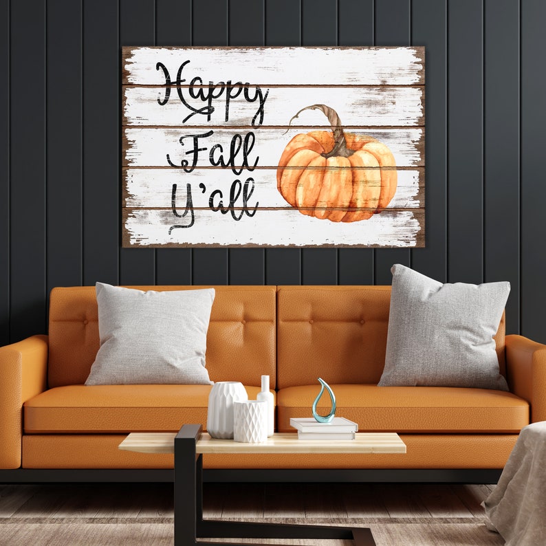 Happy Fall Y'all Sign | Antique Pumpkin Decor | Halloween Gift | Autumn ...