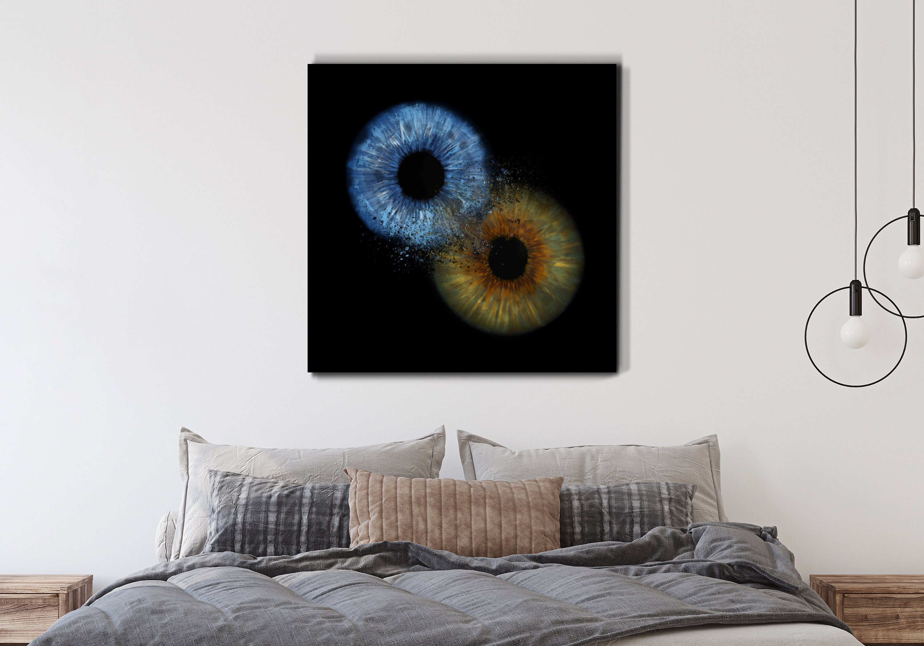 PERSONALIZED 2 EYES Wall Decor Your Eyes Wall Art Real Eye Etsy