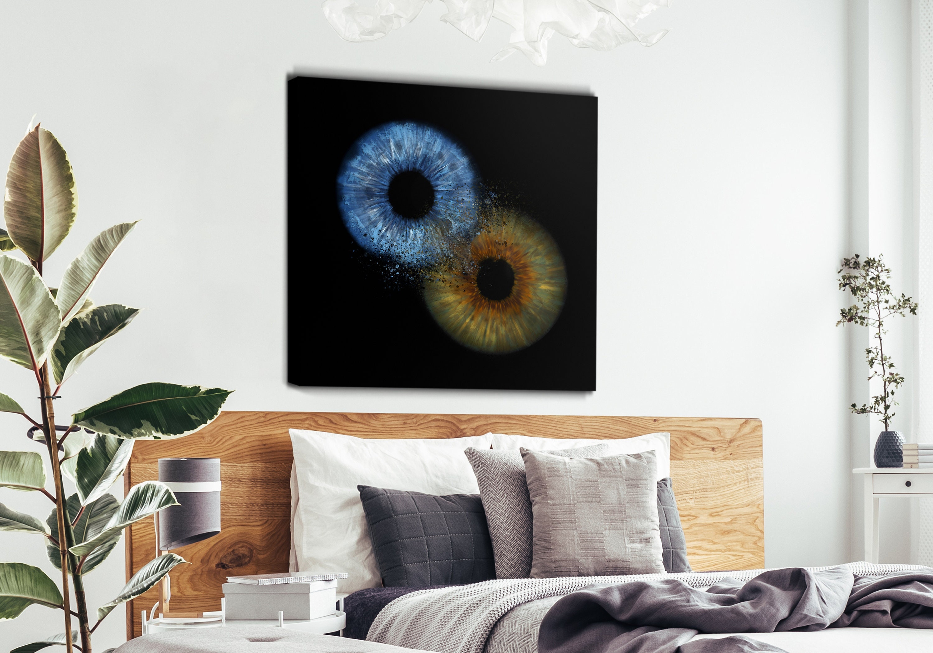 PERSONALIZED 2 EYES Wall Decor Your Eyes Wall Art Real Eye Etsy