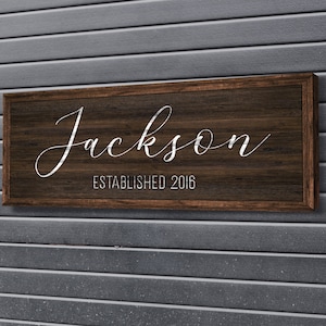Personalized Family Name Sign, Family Room Decor, Vintage Last Name Sign, Family Est. Date Sign, Farmhouse Wall Decor, Large Canvas Print
