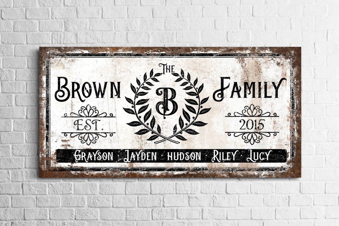 Personalized Family Name Sign, Name Sign, Rustic Last Name Sign ...