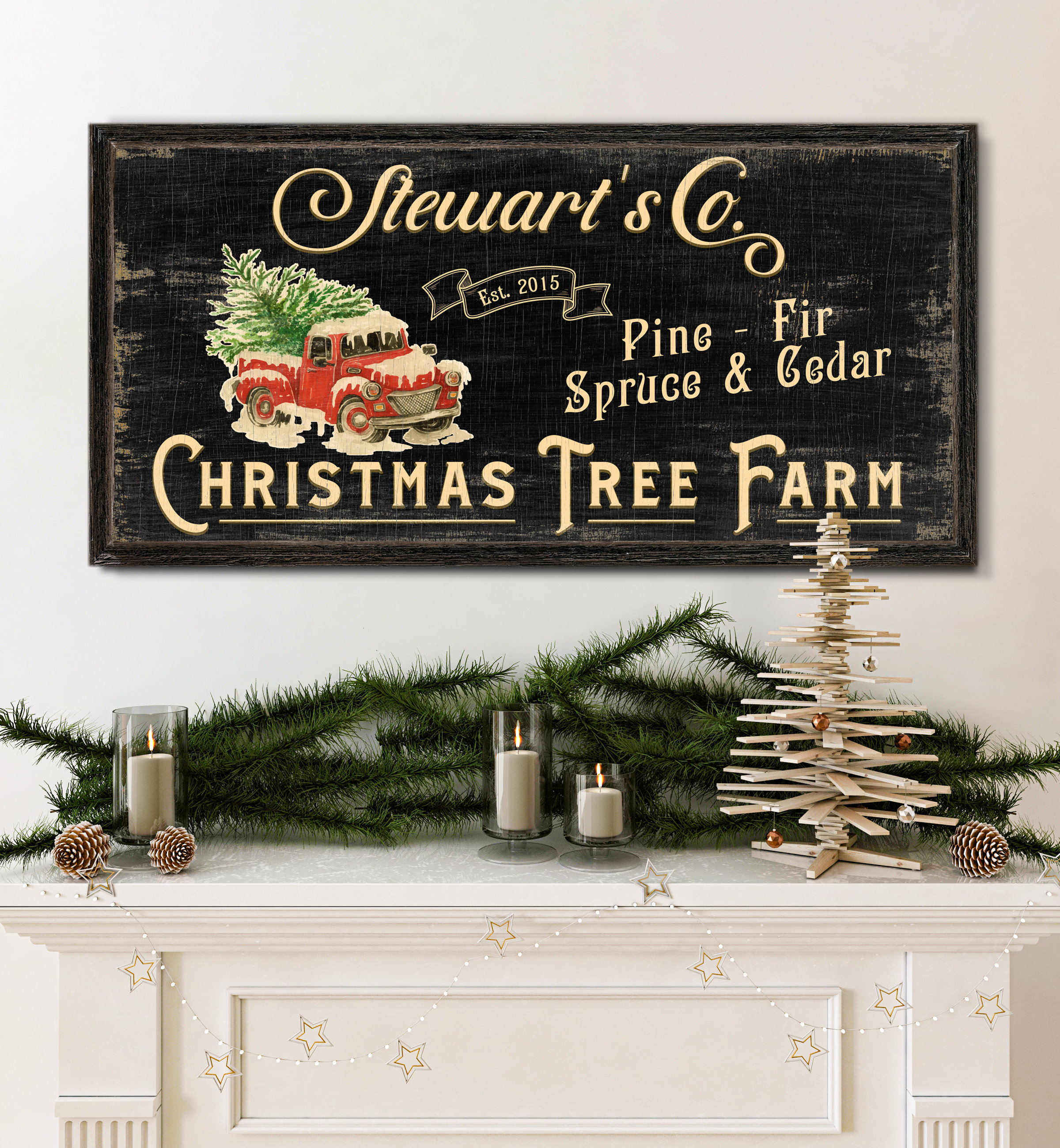 Custom Christmas Tree Farm Sign Primitive Christmas Decor - Etsy
