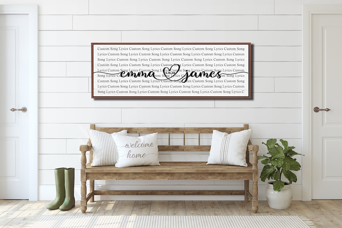 Custom Song Lyrics on Canvas Wall Art Bedroom Signs Above Etsy