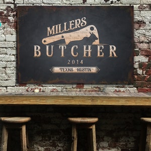 Custom Butcher Sign | Personalized Huge Canvas | Large Farmhouse Canvas ...