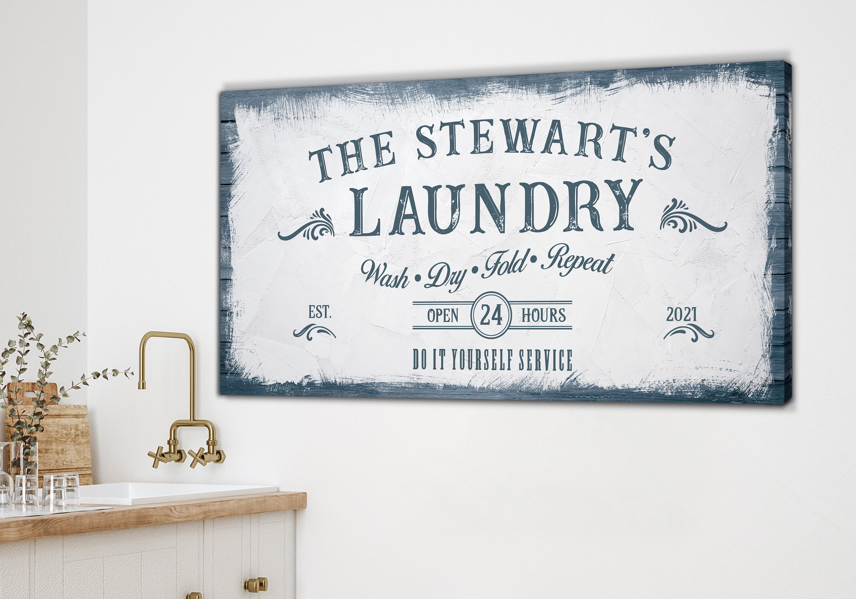 Personalized Laundry Sign Canvas Laundry Room Decor  Etsy UK
