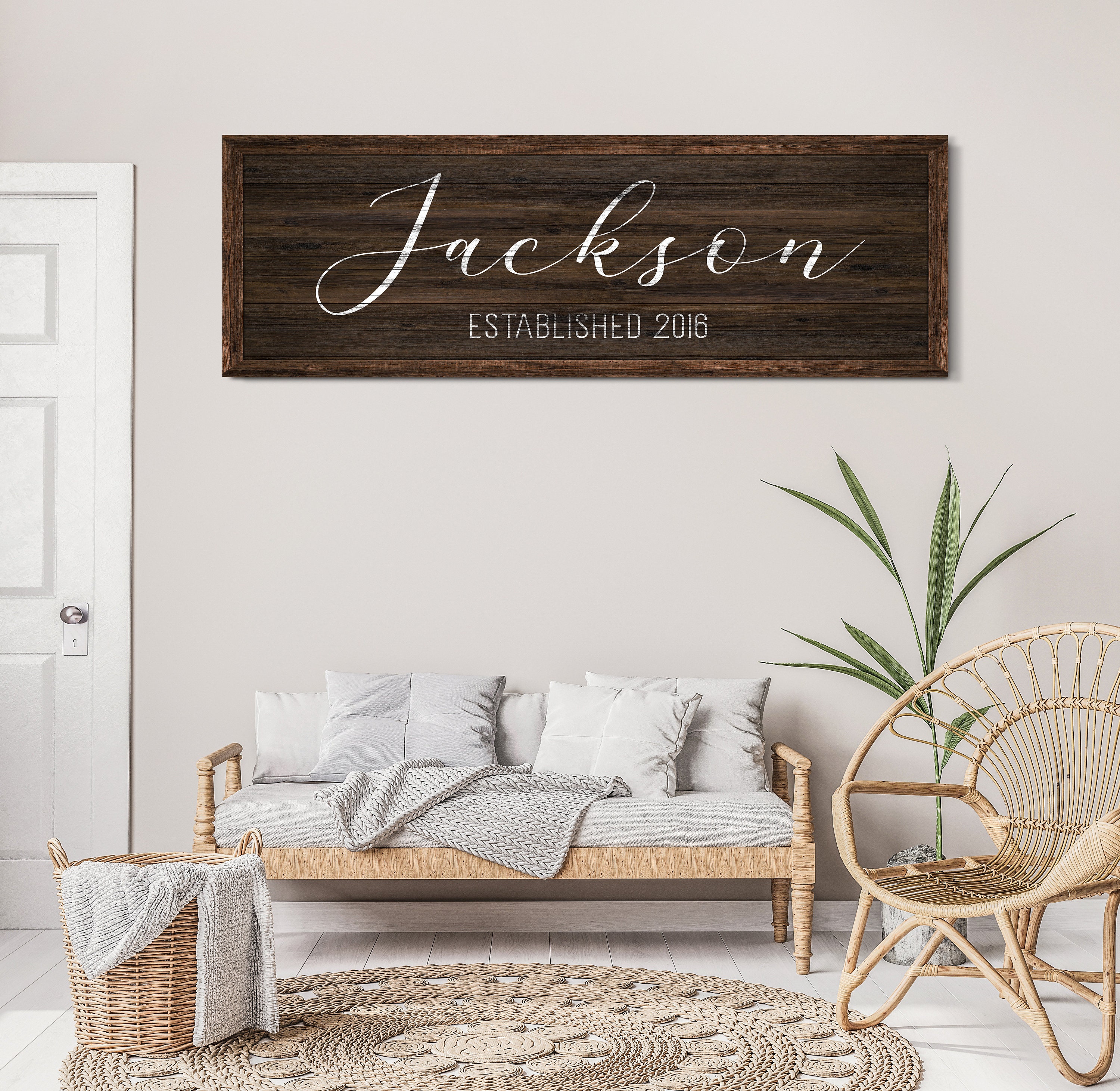 Personalized Family Name Sign, Family Room Decor, Vintage Last Name ...