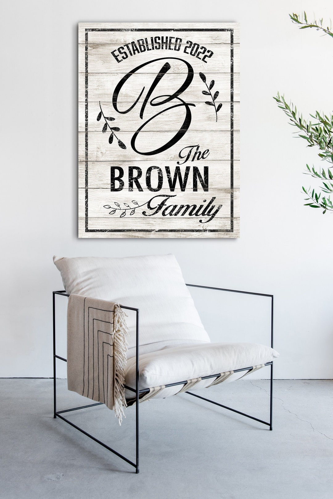 Personalized Family Name Sign, Family Monogram Sign, Vintage Last Name ...