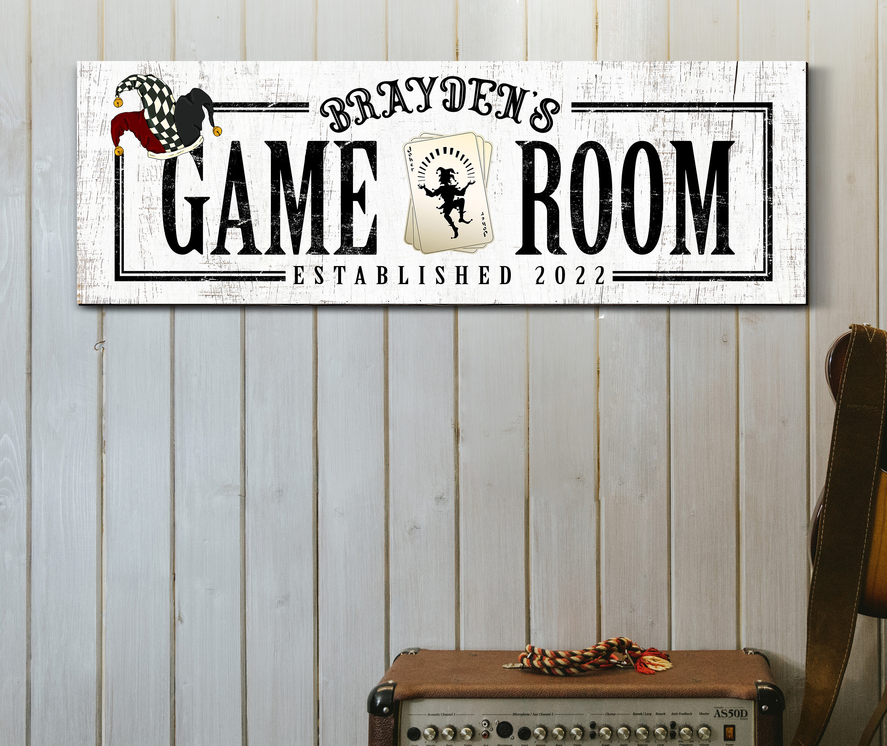 Personalized Game Room Sign, Lounge Arcade Decor, Poker Room Wall Art ...