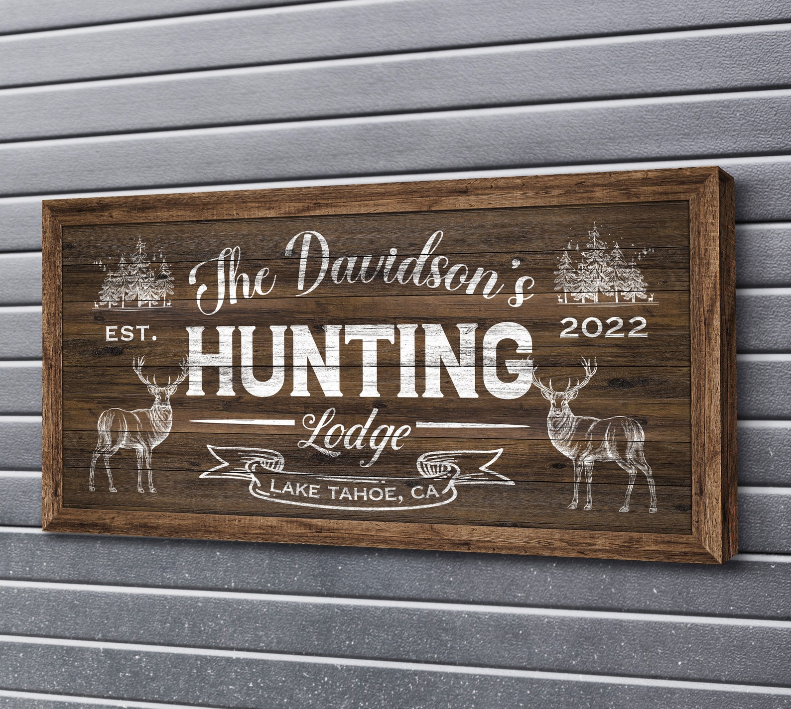 Personalized Hunting Lodge Sign Deer Hunting Sign Rustic Etsy