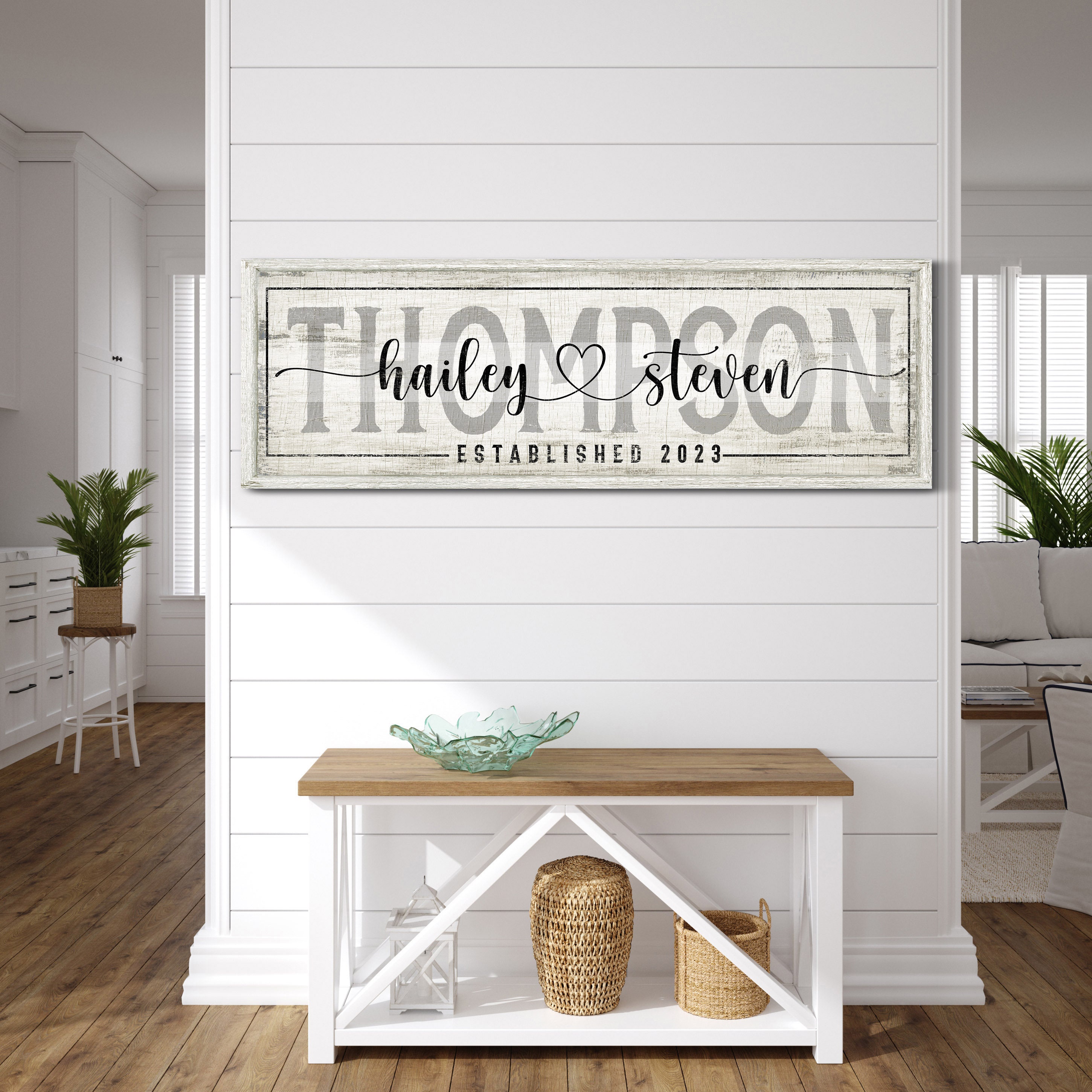 Customized Family Name Sign, Entryway Wall Decor, Couple Name With ...