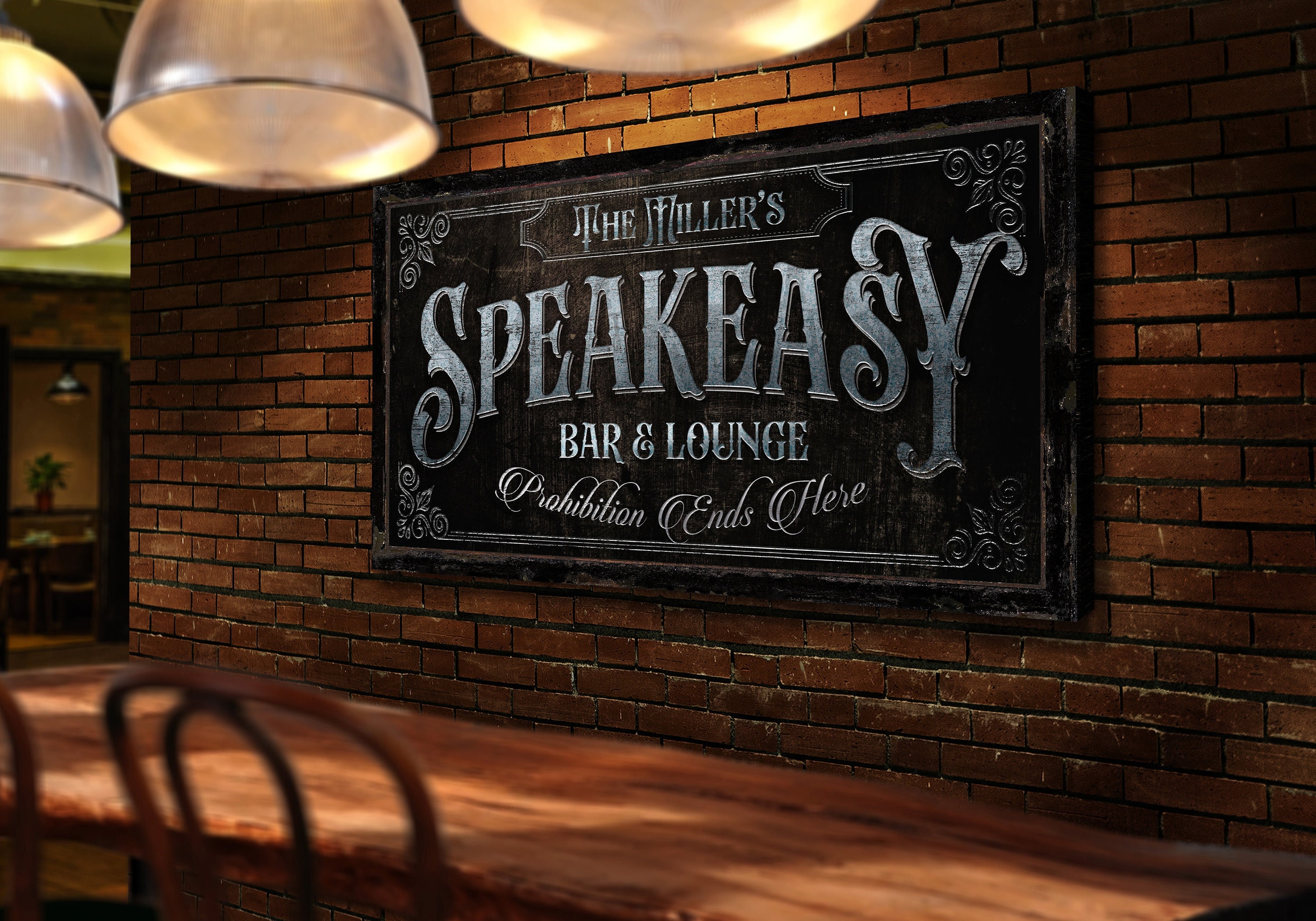 Personalized Speakeasy Bar & Loung Sign, Vintage Man Cave Garage Wall ...