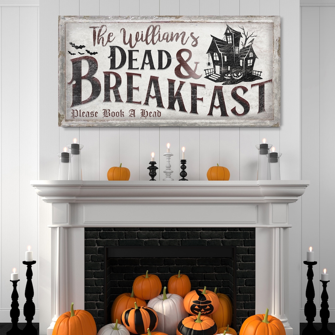 Personalized Dead & Breakfast Halloween Sign, Spooky Halloween Decor