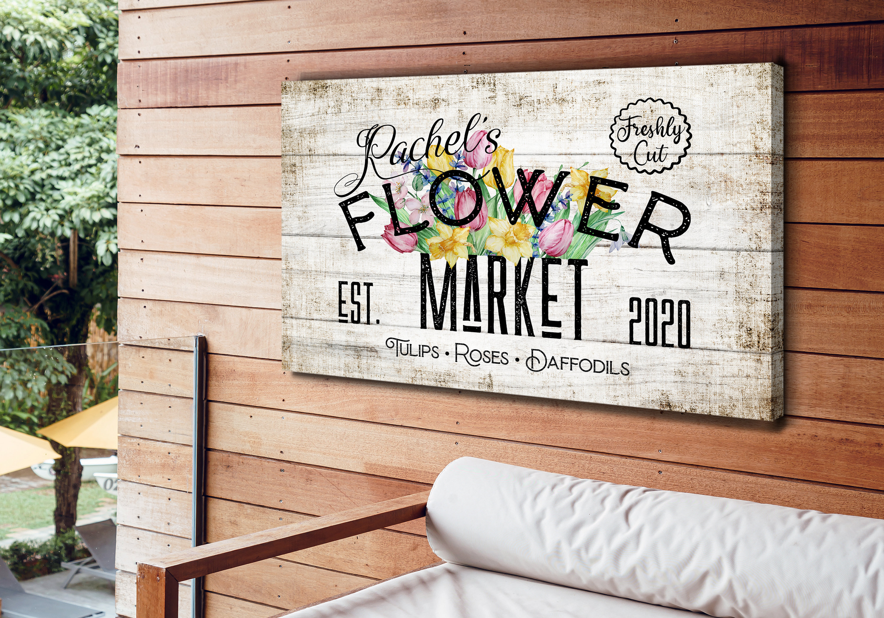 Fresh Flower Market Sign Vintage Farmhouse Wall Decor Etsy