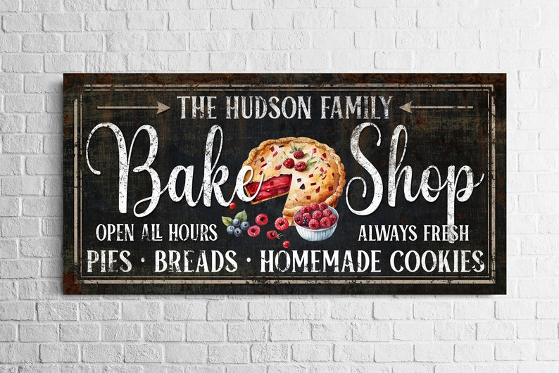 Personalized Bake Shop Sign, Bakery Wall Decor, Farmhouse Kitchen Signs ...