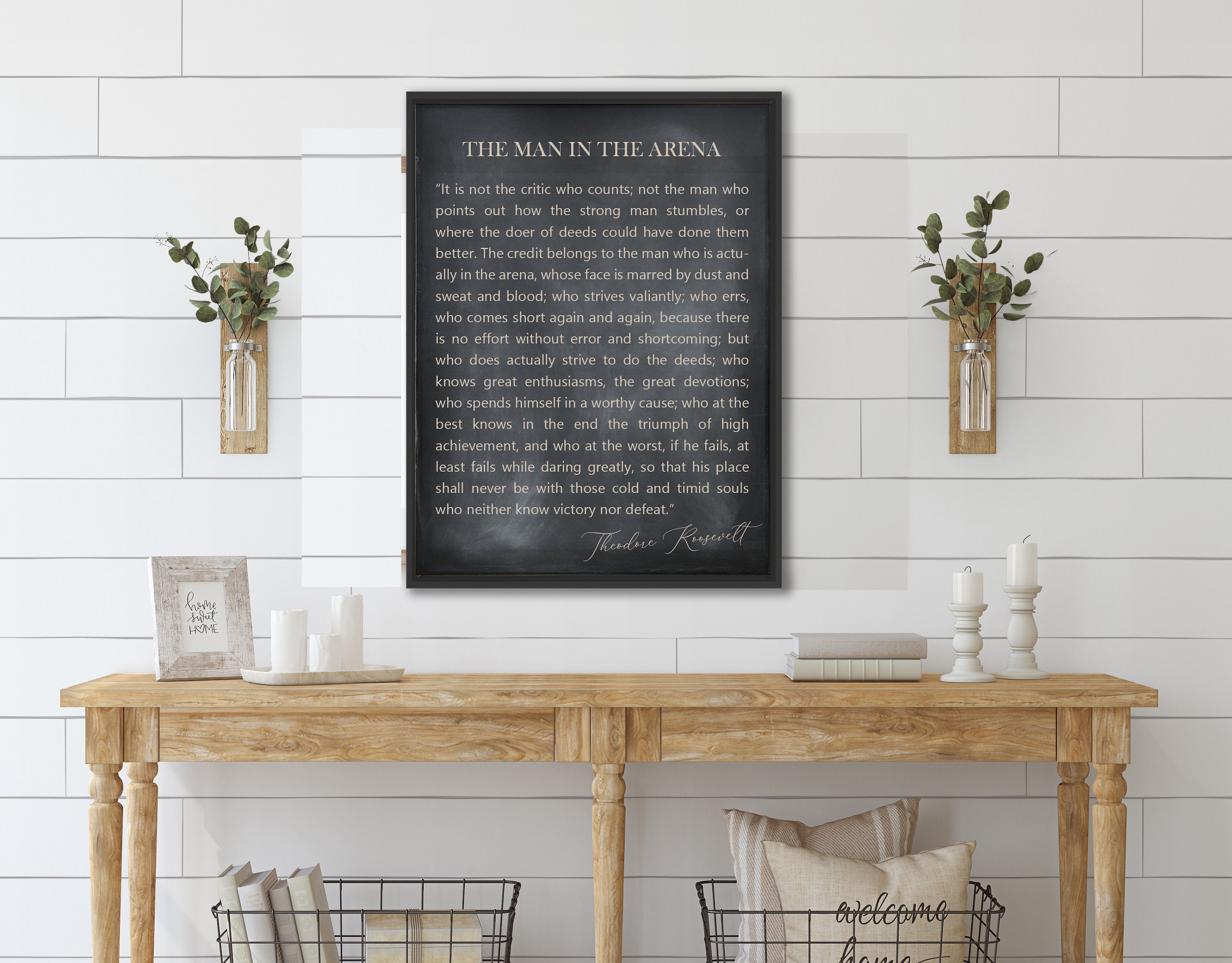 The Man in the Arena Sign the Man in the Arena Framed | Etsy
