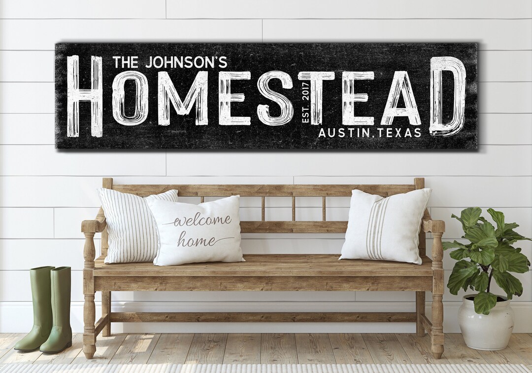 Custom Family Name Sign | Modern Farmhouse Wall Decor | Modern Vintage ...
