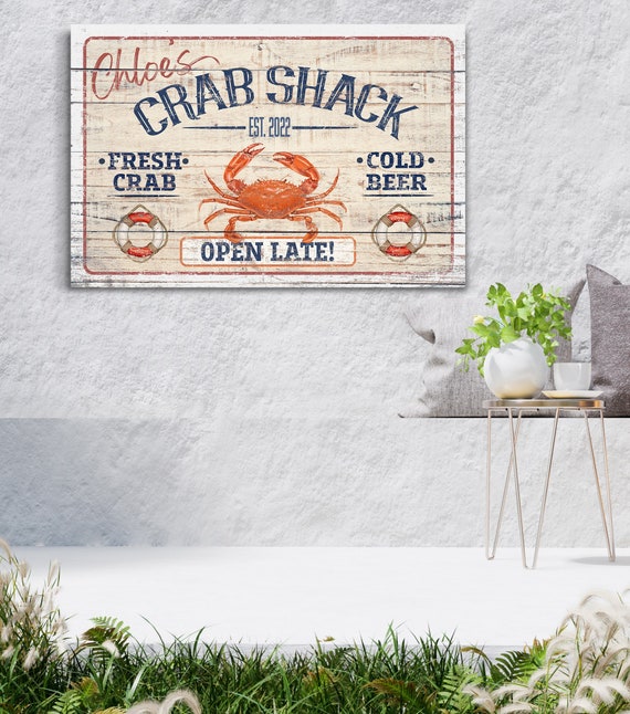 Personalized Crab Shack Sign Fresh Crab Cold Beer Beach - Etsy