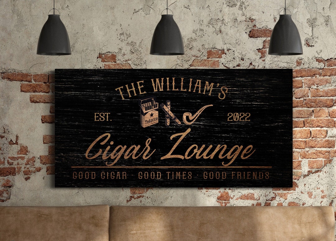 Personalized Cigar Room Sign, Cigar Lounge Sign, Lounge Decor, Fine ...