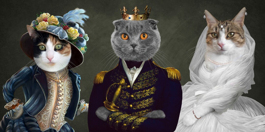 Multiple Pet Portrait, Custom Multi Pet Canvas, Custom 3 Pets Portrait ...
