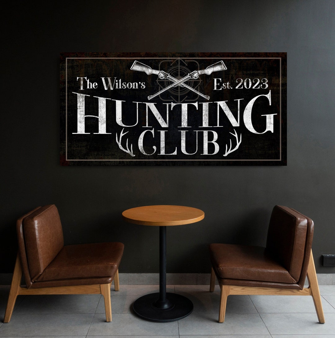 Custom Hunting Club Sign, Personalized Deer Hunting Wall Decor With